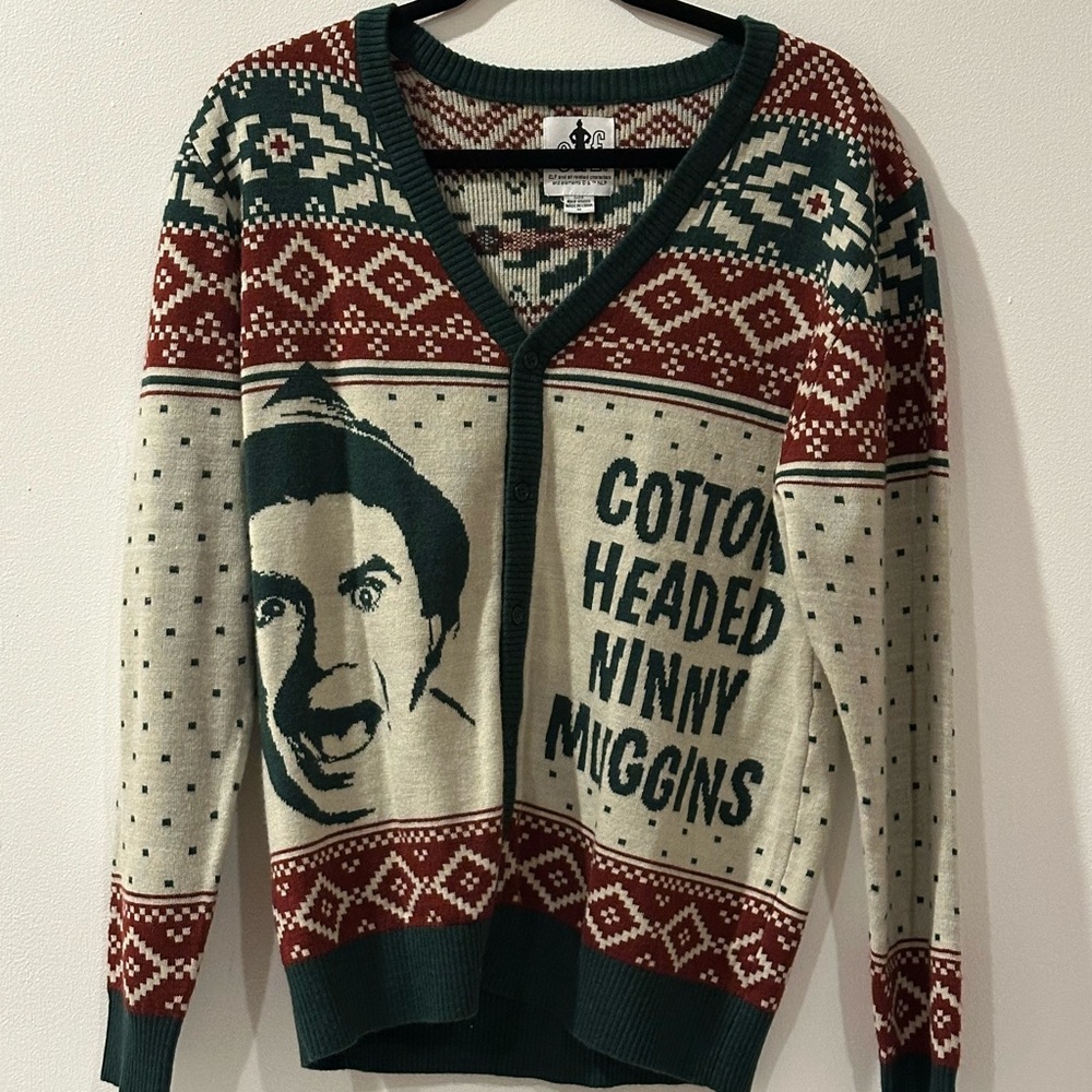 ELF Festive Cardigan - Green and Red